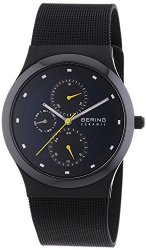 BERING Time Men’s Ceramic Collection Watch with Mesh Band and scratch resistant sapphire crystal. Designed in Denmark. 32139-228