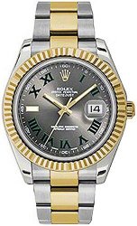 Rolex Datejust Automatic 18kt Gold Bezel Mens Watch 116333
