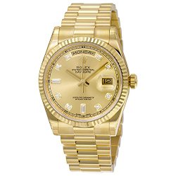 Rolex Day-Date Automatic Champagne Dial 18kt Yellow Gold Mens Watch 118238CDP