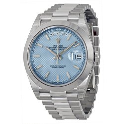 Rolex Day Date Automatic Ice Blue Dial Platinum Mens Watch 228206IBLSP