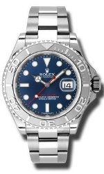 Rolex Yachtmaster Steel and Platinum Blue Dial Mens Watch 116622BLSO