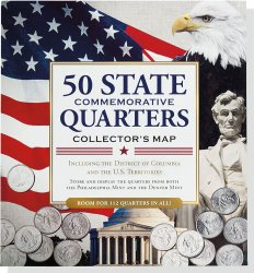 50 State Commemorative Quarters Collector’s Map (includes both mints!)