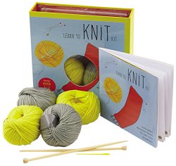 Learn to Knit Kit: Includes Needles and Yarn for Practice and for Making Your First Scarf-featuring a 32-page book with instructions and a project (First Time)