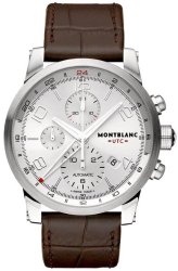 Montblanc Timewalker Silver Dial Brown Alligator Leather Chronograph Mens Watch 107065