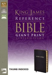 KJV, Reference Bible, Giant Print, Bonded Leather, Black, Indexed (King James Reference Line)