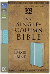 NIV, Single-Column Bible, Large Print, Imitation Leather, Blue, Lie Flat