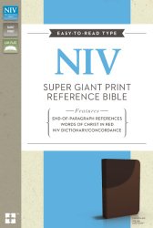 NIV, Super Giant Print Reference Bible, Giant Print, Imitation Leather, Brown, Lay Flat
