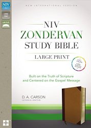 NIV, Zondervan Study Bible, Large Print, Imitation Leather, Brown/Tan , Lay Flat: Built on the Truth of Scripture and Centered on the Gospel Message