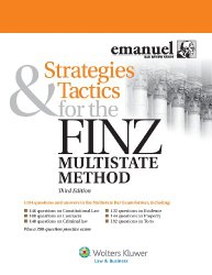 Strategies & Tactics for the Finz Multistate Method, Third Edition (Emanuel Bar Review)