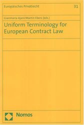 Uniform Terminology for European Contract Law (Europaisches Privatrecht)