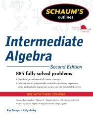Schaum’s Outline of Intermediate Algebra, Second Edition (Schaum’s Outlines)