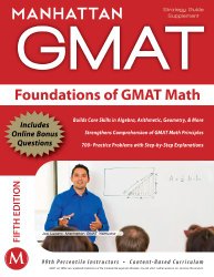 Foundations of GMAT Math, 5th Edition (Manhattan GMAT Preparation Guide: Foundations of Math)