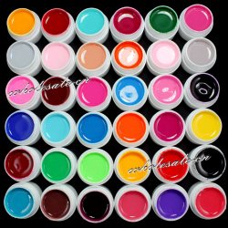 36 Colors Solid Pure Mix Color UV Builder Gel Acrylic Set for Nail Art Tips