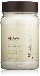 AHAVA Dead Sea Salt Mineral Bath Salt, Muscle Soothing Eucalyptus, 32 oz.