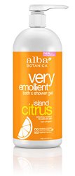 Alba Botanica Very Emollient, Island Citrus Bath & Shower Gel, 32 Ounce