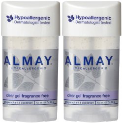 Almay Clear Gel Antiperspirant & Deodorant-Fragrance Free-2.25 oz, 2 pk