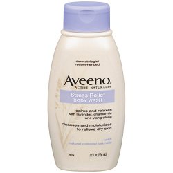 Aveeno Active Naturals Stress Relief Body Wash with Lavender, Chamomile & Ylang-Ylang, 12 Ounce (Pack of 3)