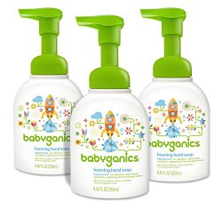 Babyganics Foaming Hand Soap, Fragrance Free, 8.45oz Pump Bottle (Pack of 3)