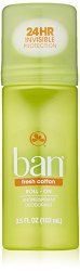 Ban Roll-On Fresh Cotton Deodorant, 3.5 Ounce (Pack of 2)