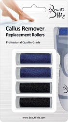 Beauti Me Professional Electronic Callus Remover Foot File for Smooth Skin and Pedicure – Replacement Rollers Refills (4 Count)