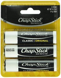 ChapStick Lip Balm, 3 Sticks, 0.15 Ounce (4 g)