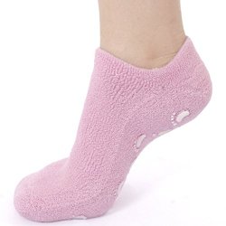DIDI USA Moisturizing Therapeutic Gel Spa Socks, Pink, 10 Count