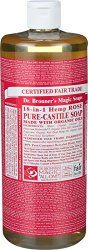 Dr. Bronner’s Pure Castile Soap – Fair Trade and Organic – Liquid – 18 in 1 Hemp – Rose – 32 oz