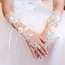 Exquisite Fingerless Sequins Rhinestone Bridal Glove
