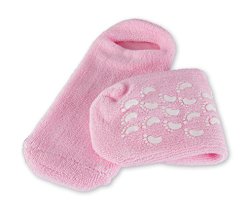 FitDio Moisturizing Therapeutic Spa Gel Skin Softening Treatment Socks, Pink