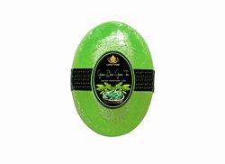 Green Bean & Green Tea Handmade Natural Luffa Soap – Oval Shape (270g / 3 Bars) (Green Bean & Green Tea, 90g)