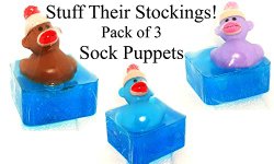 Kid’s Bath Time Favorites Sock Puppet Monkey Soap, Set of 3, The Salt Baron Soap