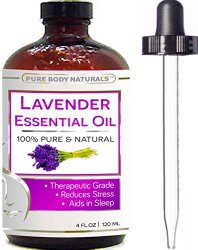 Lavender Essential Oil – Big 4 Oz – 100% Pure & Natural Therapeutic Grade – BEST PREMIUM QUALITY Oil From Bulgaria – Used in Aromatherapy & Massage.