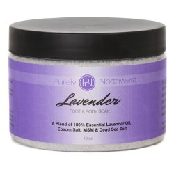 Lavender Foot Soak with Epsom Salt, Softens Nails, Cuticles & Relieves Sore Tired Feet 16oz