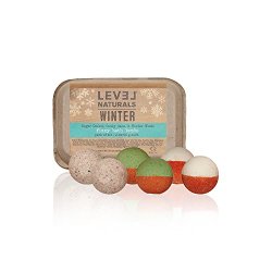 LIMITED EDITION: Level Naturals Bath Bombs – Winter Bath Bomb Variety 6 Pack (2 x Sugar Cookie, 2 x Candy Cane 2 x Winter Woods) – MYFOOTPRINT.IS EXCLUSIVE