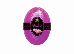 Lotus Flower Handmade Natural Luffa Soap – Oval Shape (270g / 3 Bars) (Lotus Flower, 90g)
