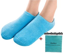 Makhry Blue SPA Moisturizing Silicone Gel Soft Socks Dry Cracked Heel Care Skin Repair Therapy Treatment Open Toe Comfy Recovery Socks (Pack of 1 pairs)