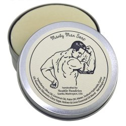 Manly Man Soap-100% Natural & Hand Made, in Reusable Travel Gift Tin