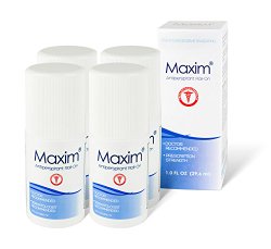 Maxim Prescription Strength Antiperspirant & Deodorant – Doctor and Dermatologist Recommended 4 Pack