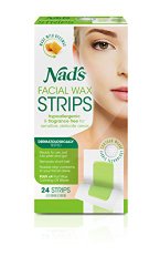 Nad’s Hypoallergenic Facial Wax Strips, 24 strips (Pack of 2)