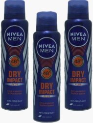Nivea For Men Dry Impact Anti-perspirant Plus Extra Protection, 150ml (Pack of 3)