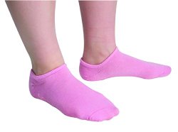 Secure® Moisturizing & Exfoliating Spa Gel Socks For Women – 100% Cotton w/Non-Skid Bottom – Pink