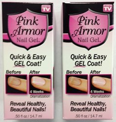 Set of 2 Pink Armor Nail Growth Formula Treatments, 0.50 Fluid Ounce