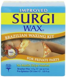 Surgi-wax Brazilian Waxing Kit For Private Parts, 4-Ounce Boxes (Pack of 3)