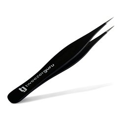 Tweezers for Ingrown Hair by TweezerGuru – Best Stainless Steel Professional Pointed Tweezer – Precision Eyebrow and Splinter Removal Tweezers
