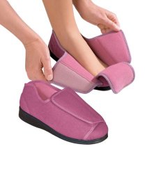 Womens Extra Extra Wide Width Adaptive Slippers – Diabetic – Dusty Rose 8