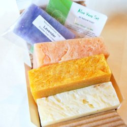 All Natural / Organic Handmade Soap Gift Set – Aloe Calendula, Orange Hibiscus w/ Aloe, Ginger Lime w/ Aloe
