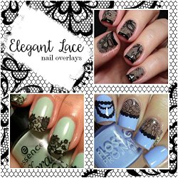 Elegant Lace Nail Overlays 8 Different Lace Designs Easy to USE