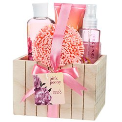 Pink Peony Spa Bath Gift Set Box