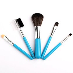 Professional 5Pcs Vander Portable Makeup Brush Cosmetic Eyeshadow Liner Brushes Set Kit (Blue)