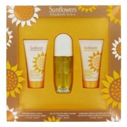 Sunflowers By Elizabeth Arden For Women. Set-edt Spray 3.3 Ounces & Body Lotion 3.3 Ounces & Cream Cleanser 3.3 Ounces